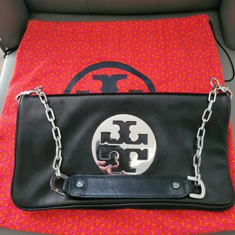 Tory Burch Reva Black Shoulder/Clutch Bag